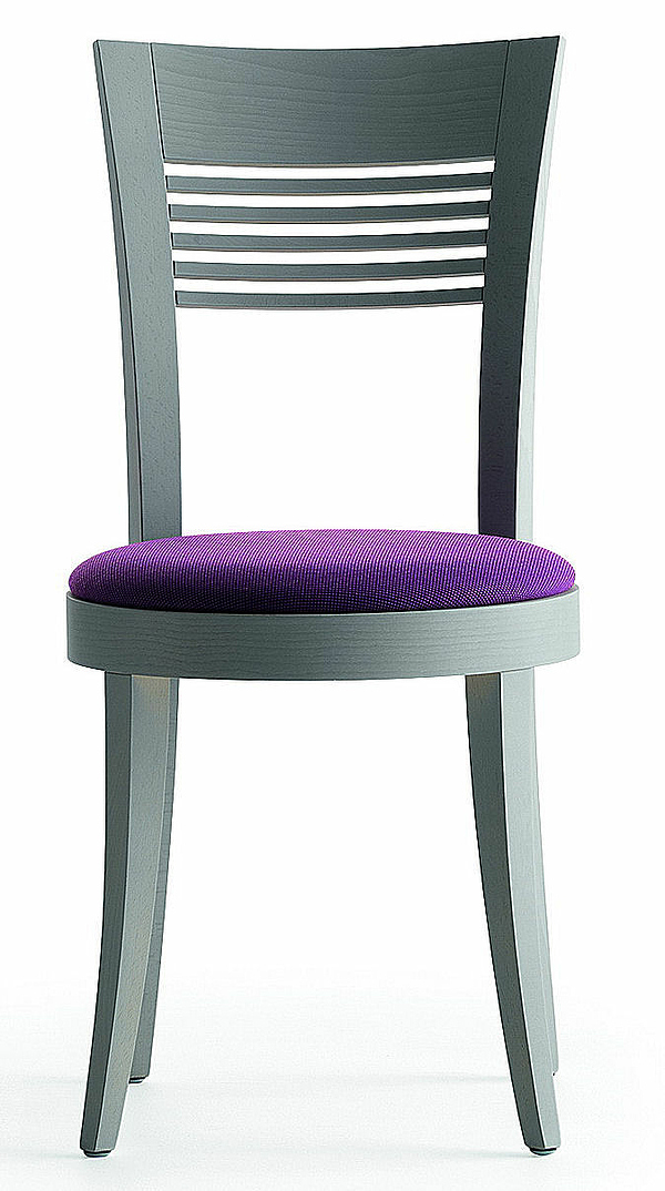Stuhl mit runden Polstersitz für Bars, Cafes, Bistros, Eiscafes.