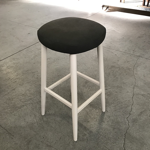 Barhocker Holz, Sitzhocker, Thekenhocker mit rundem Polstersitz 