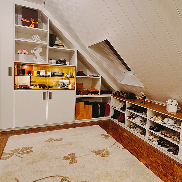 Schuhschrank, Einbauschrank, Dachschrägen Schrank, passgenauer Schrank