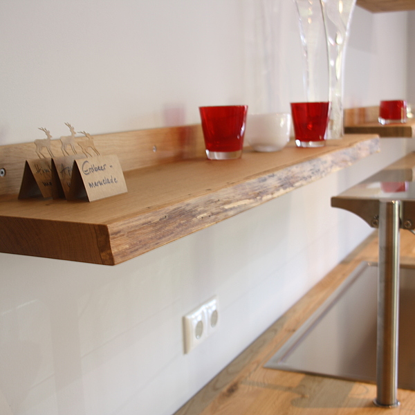 Gläserregal, Waldkante, Gläserschrank, Gastro Gläserregal Massivholz