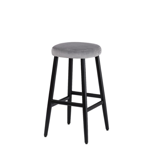 Barhocker Holz, Sitzhocker, Thekenhocker mit rundem Polstersitz 