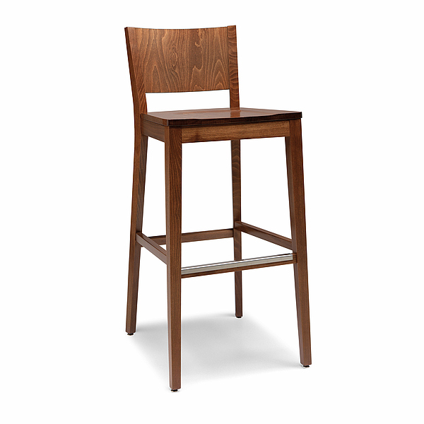 Barhocker Holz, Thekenhocker Holz, Barhocker für die Gastronomie, Thekenhocker mit Sitzmulde
