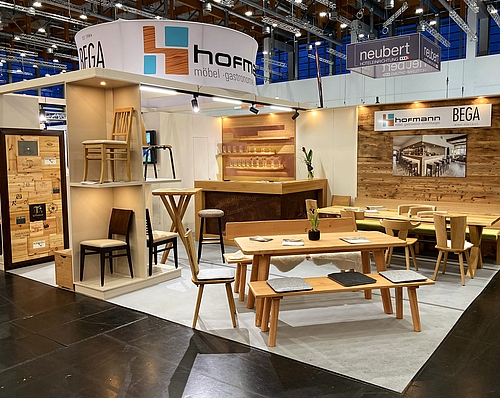 Messe, Messestand, HOGA, Nürnberg, Neuheiten, Trends, Gastronomieeinrichtung, Hofmann Möbel, Kreuzwertheim
