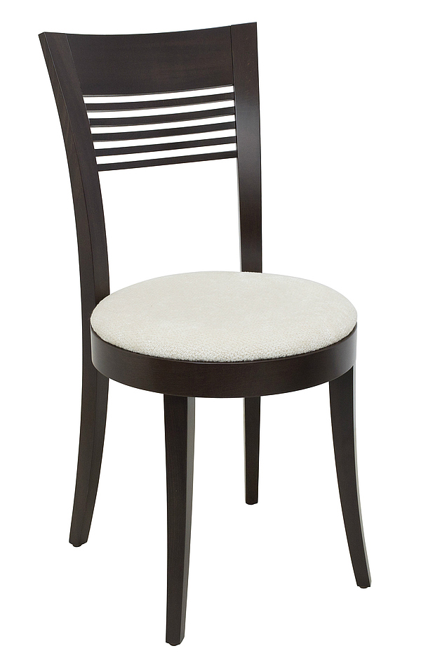 Stuhl mit runden Polstersitz für Bars, Cafes, Bistros, Eiscafes.