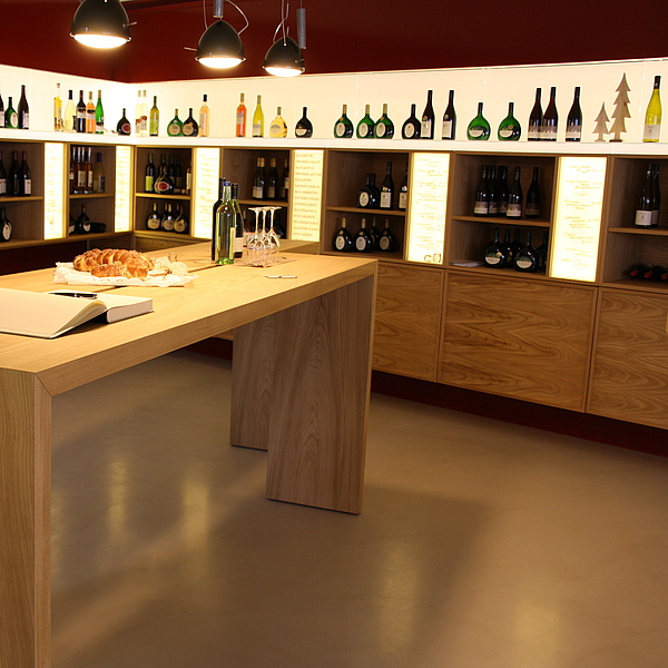 Weinregal, Vinothek, Ladenbau, Weinregal nach Maß