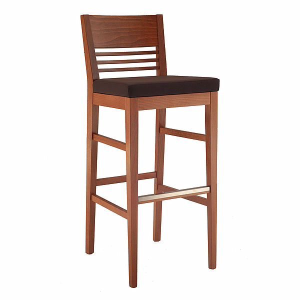 Thekenhocker Holz, Barhocker Holz, Barhocker mit Polstersitz, Barhocker für die Gastronomie