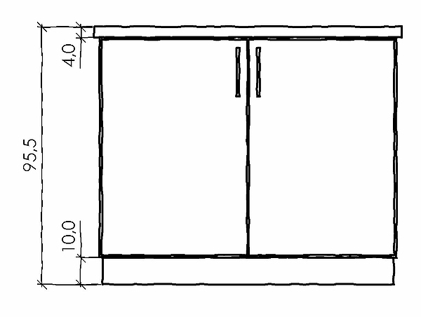 Thekenunterschrank, Thekenzubehör, Schrank mit Drehtüren