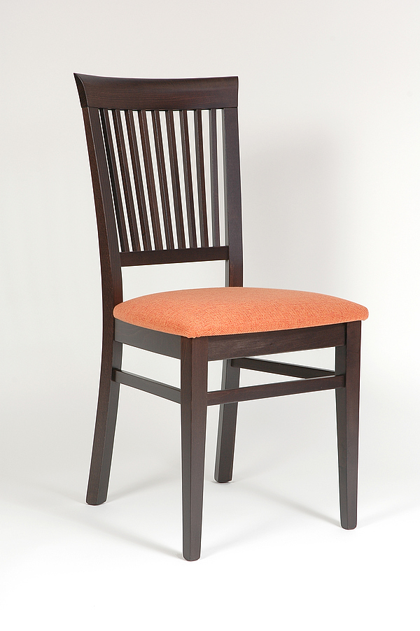 Stuhl, Polsterstuhl, Stuhl mit Holzsitz, Rueckenpolster, Sitzpolster, Griffmulde, Stapelbar